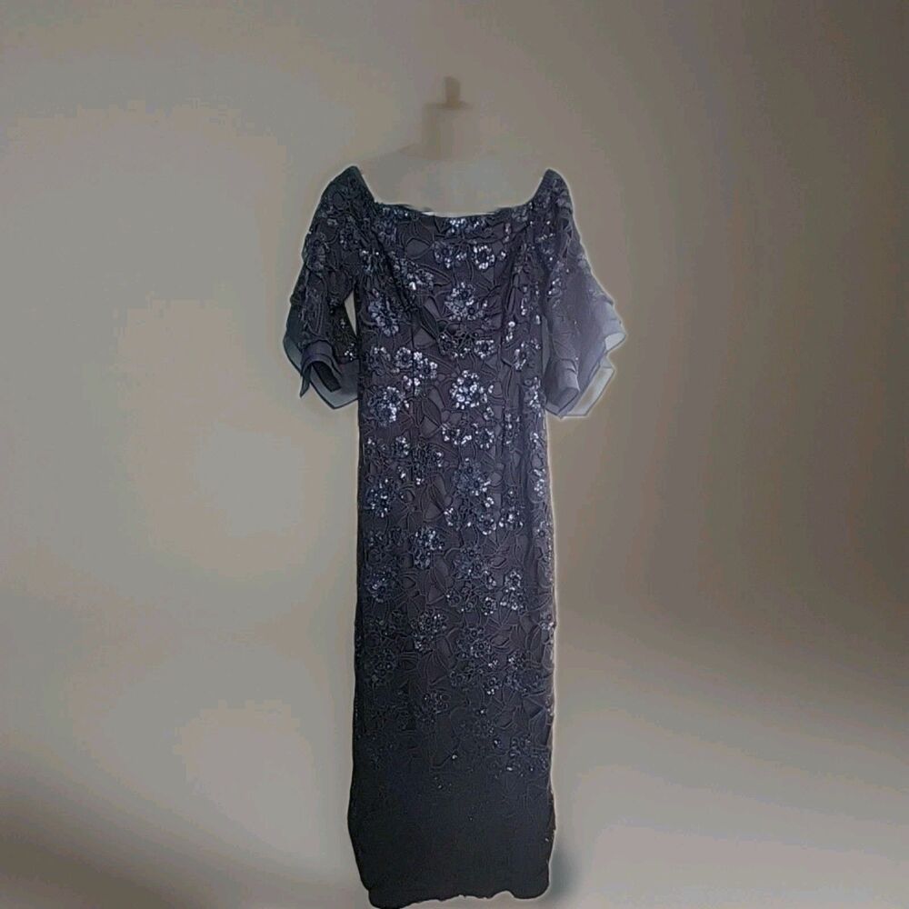 Adrianna Papell  Dress with Sequin and Beaded - Navy, Size 8 Mother Of Bride